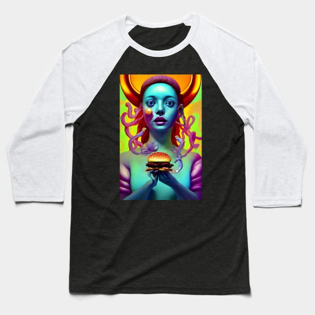 BURGER TERROR Baseball T-Shirt by EBAN